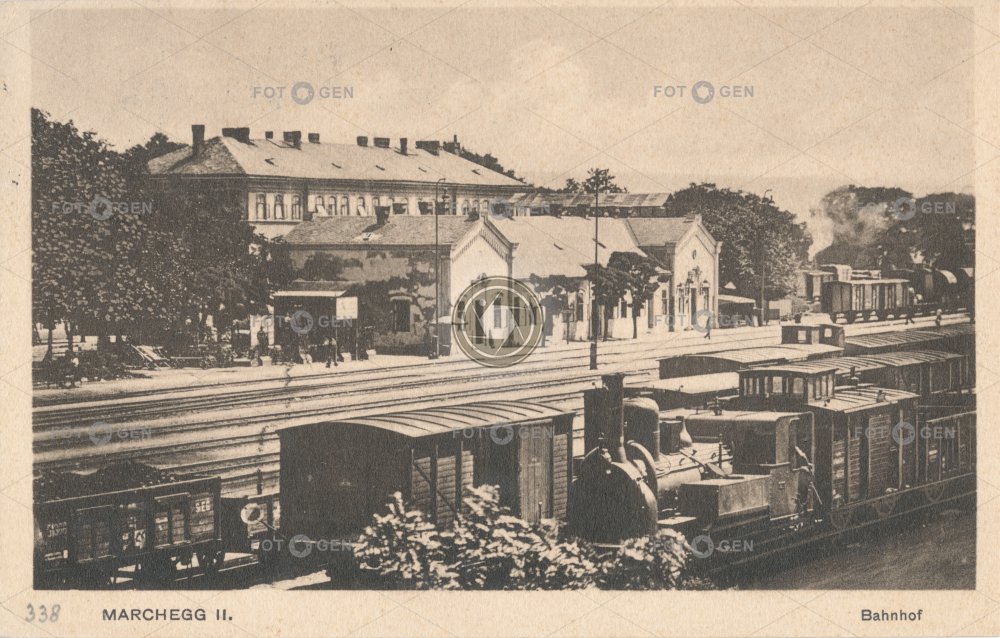 Vlakové nádraží Marchegg, Dolní Rakousko cca 1915