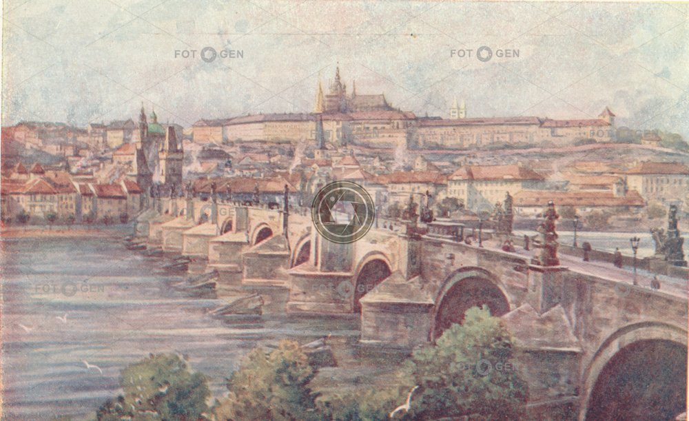 Výhled na Hradčany, Karlův most a část Malé Strany