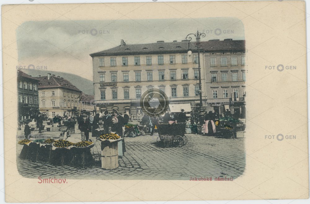 Jakubské (Arbesovo) náměstí s trhem, Smíchov