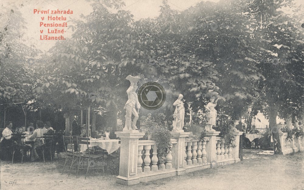 První zahrada v Hotelu Pensionát v Lužné-Lišanech, cca 1911
