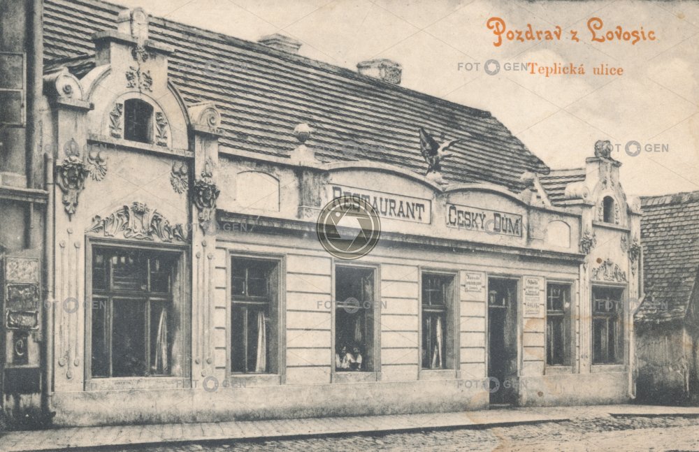 Lovosice, Teplická ulice, Český dům, kolem roku 1910