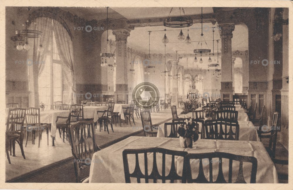 Tatranská Lomnica: jídelna Grandhotelu Praha, cca 1920