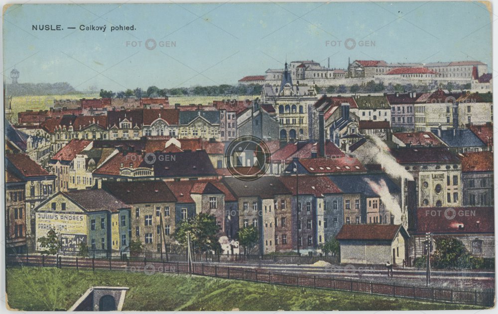 Celkový pohled na Nusle roku 1916.