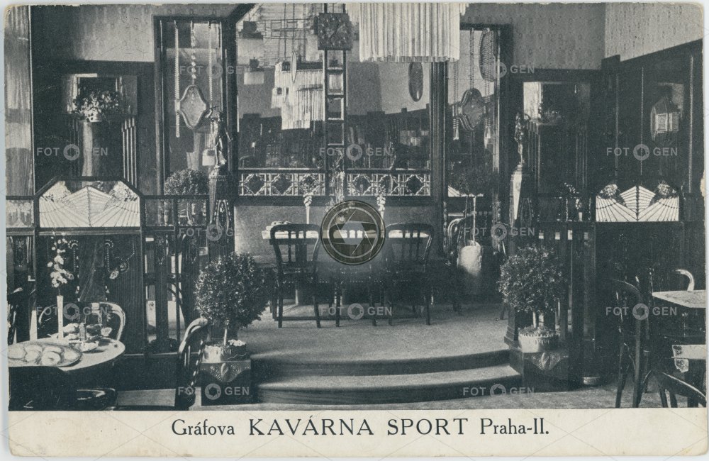 Hotel Gráf a Gráfova KAVÁRNA SPORT, cca 1910