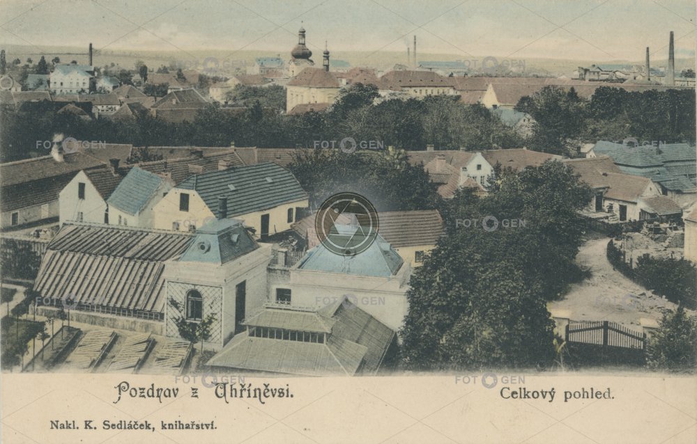 Uhříněves s kostelem Všech svatých kolem roku 1907