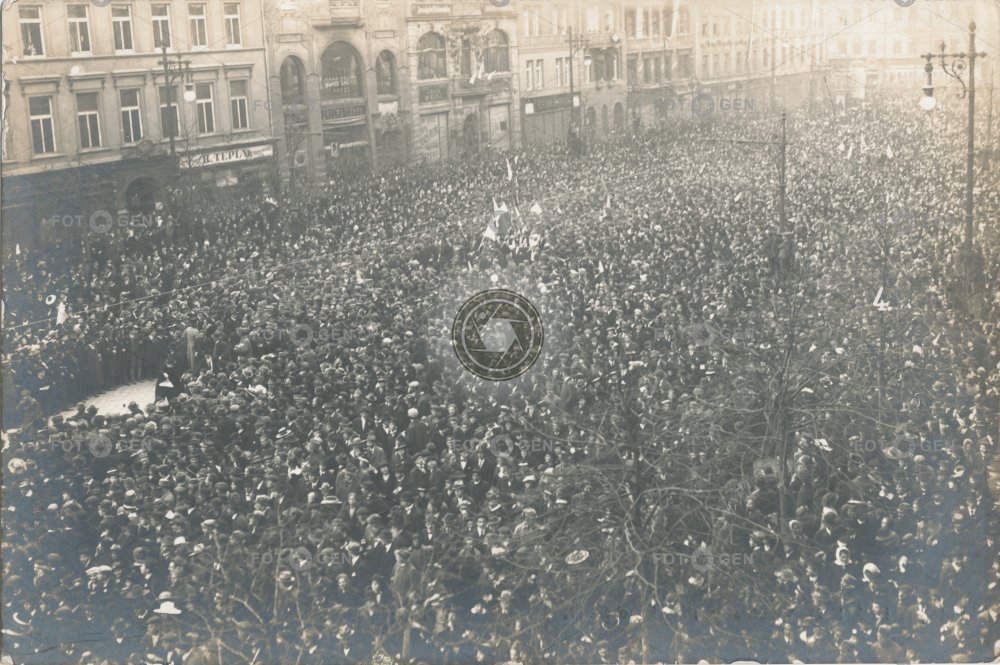 Oslavy osamostatnění Království Českého v Praze. 28. října 1918.
