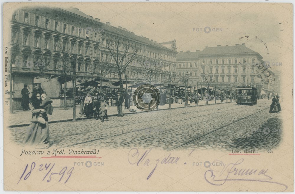 Tylovo náměstí s tržištěm roku 1899
