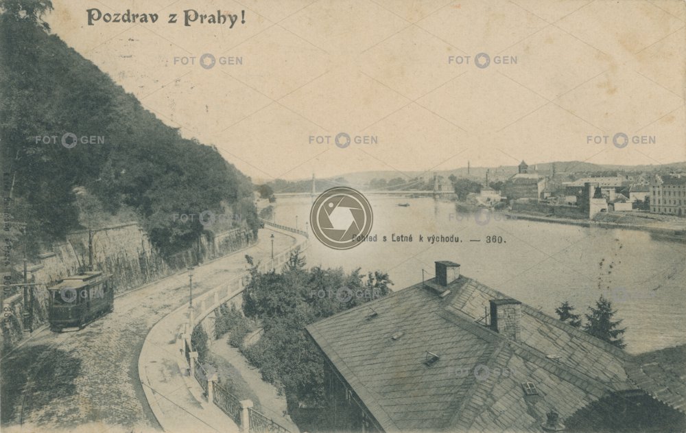Pohled z Letné kolem roku 1901