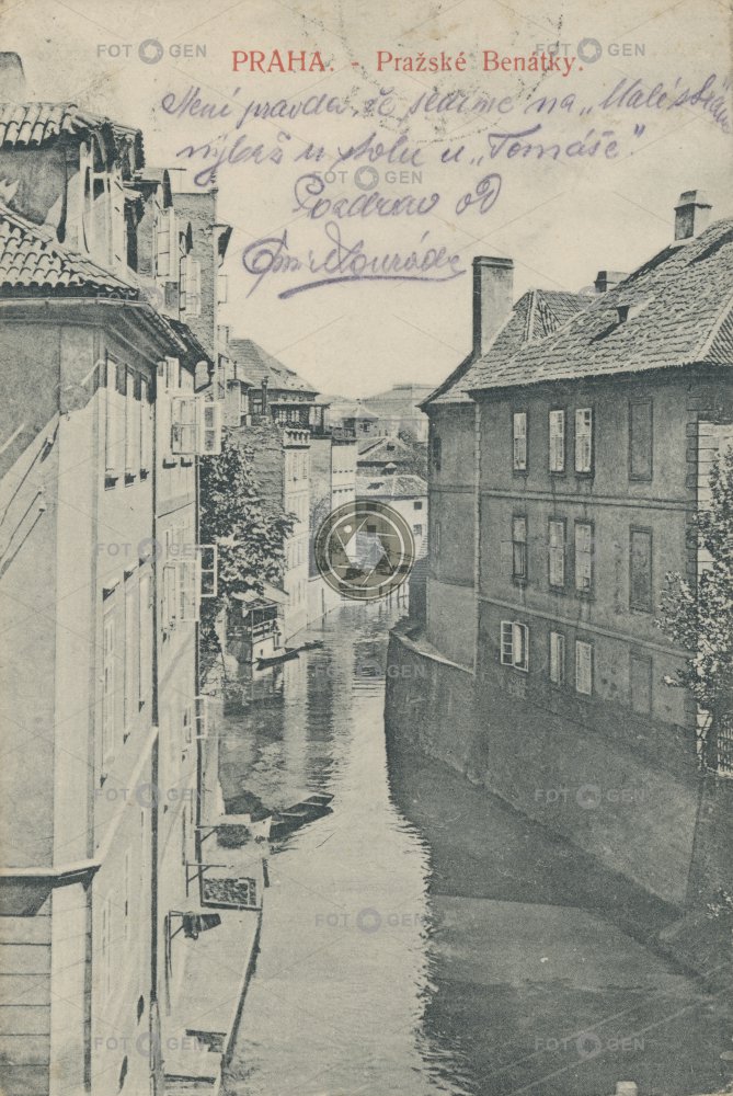 Část pražských Benátek, cca 1908
