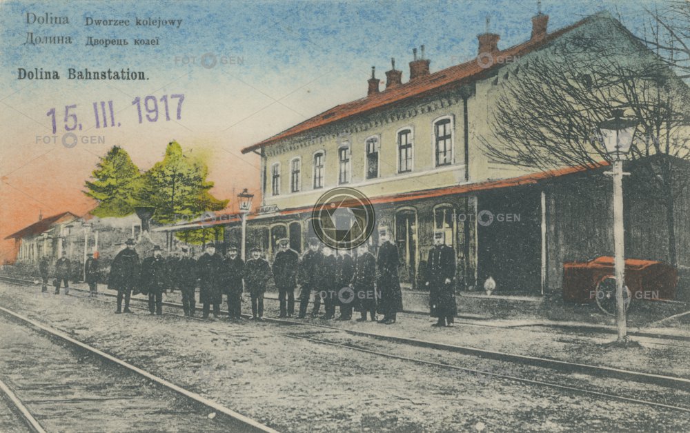 Vlakové nádraží Dolyna Ukrajina 1917