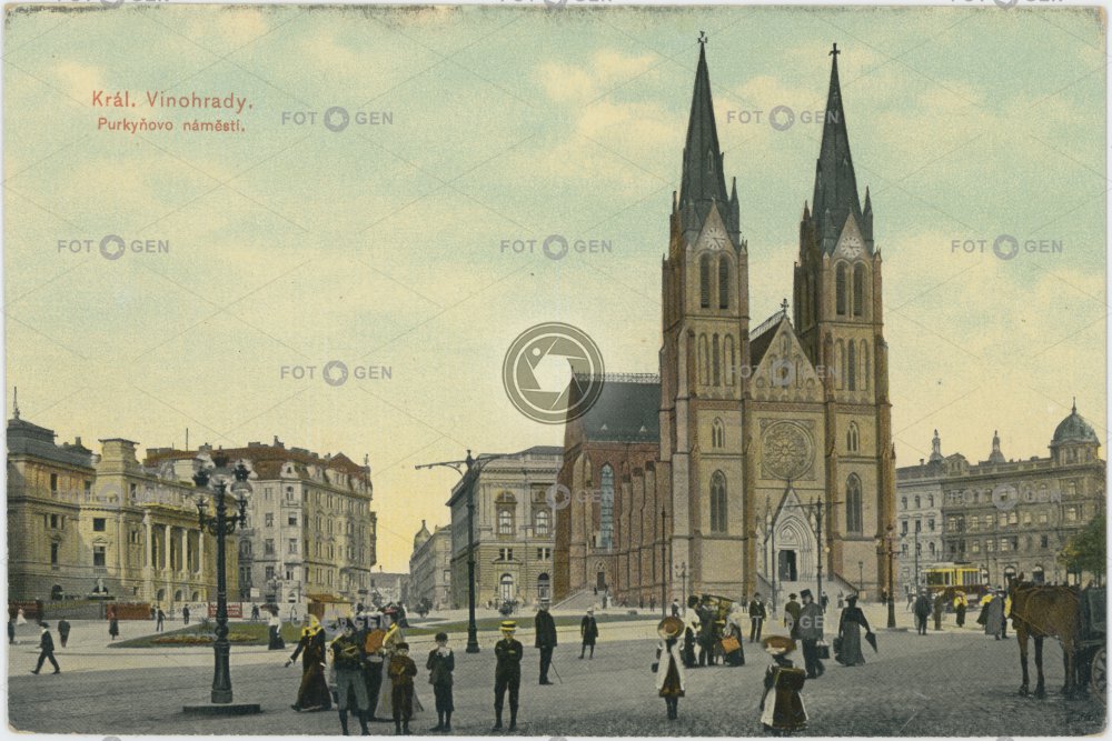 Purkyňovo náměstí s kostel sv. Ludmily