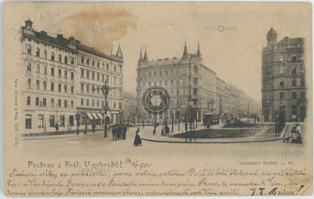 Komenského náměstí , dnes I.P.Pavlova 1900