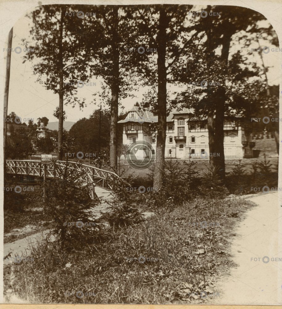 Luhačovice, vila Jestřábí,, polovina stereofotografie