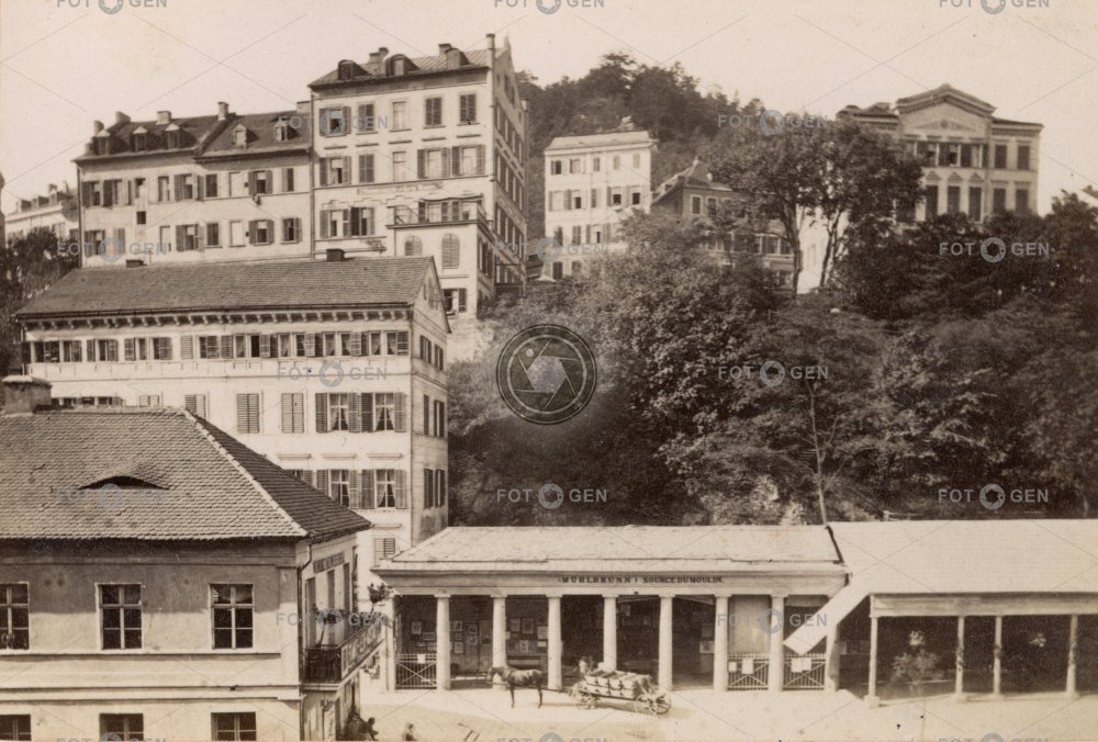 Karlovy Vary,  stará Mlýnská kolonáda, vizitka