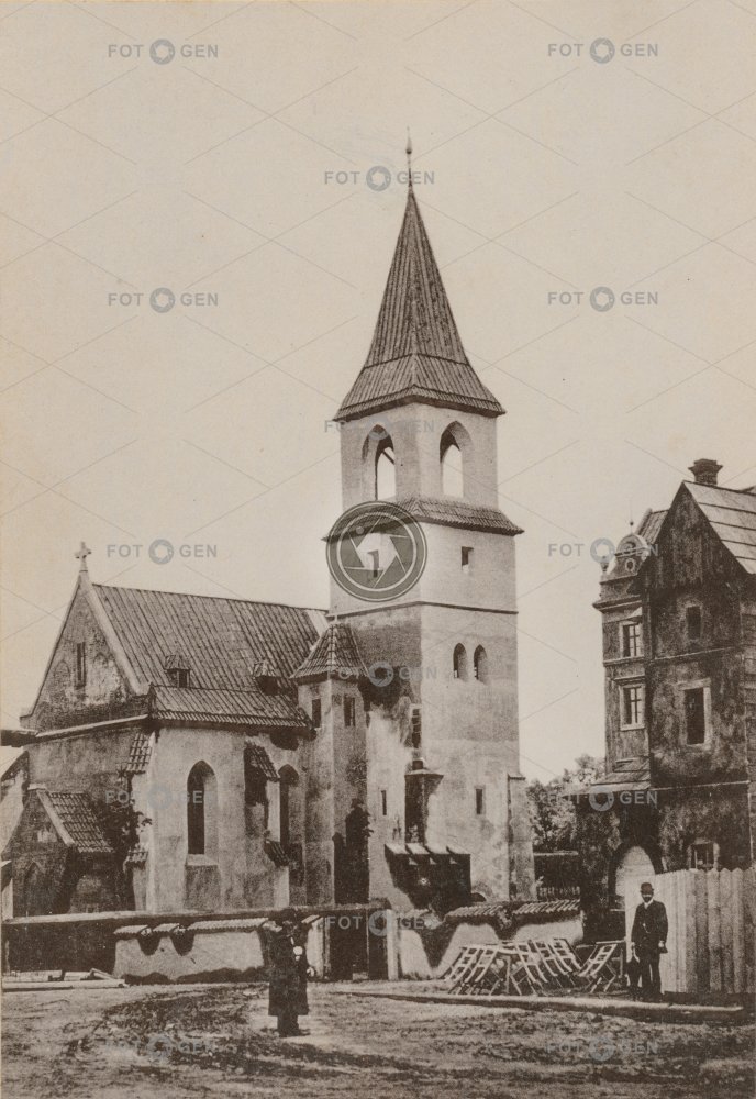Národopisná výstava českoslovanská,  kostel sv.Linharta, 1895, kabinetka, světlotisk