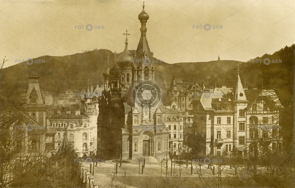  Karlovy Vary, kostel sv. Petra a Pavla, 1907, pohlednice