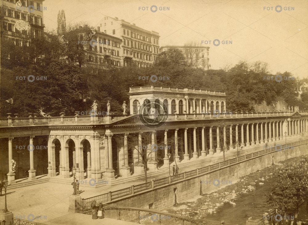 Karlovy Vary, Mlýnská kolonáda, kolem 1888, kabinetka