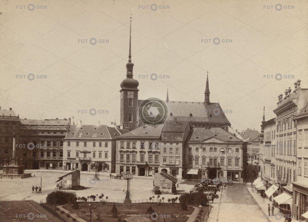 Brno, Velké náměstí, kolem 1890, kabinetka 