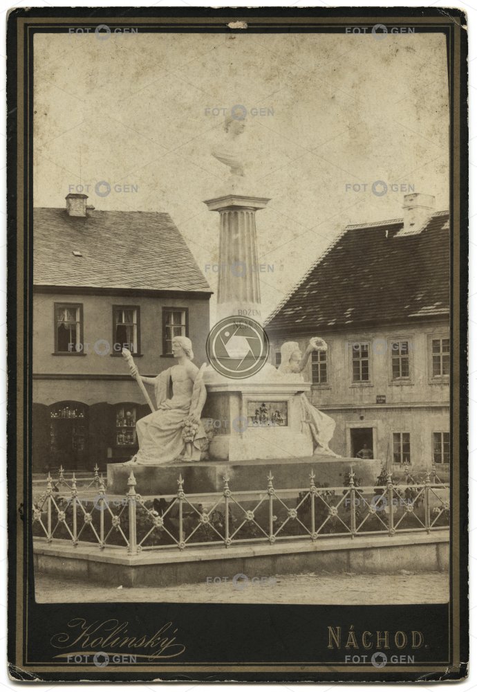 Česká Skalice, pomník Božemy Němcové, kolem 1891, kabinetka