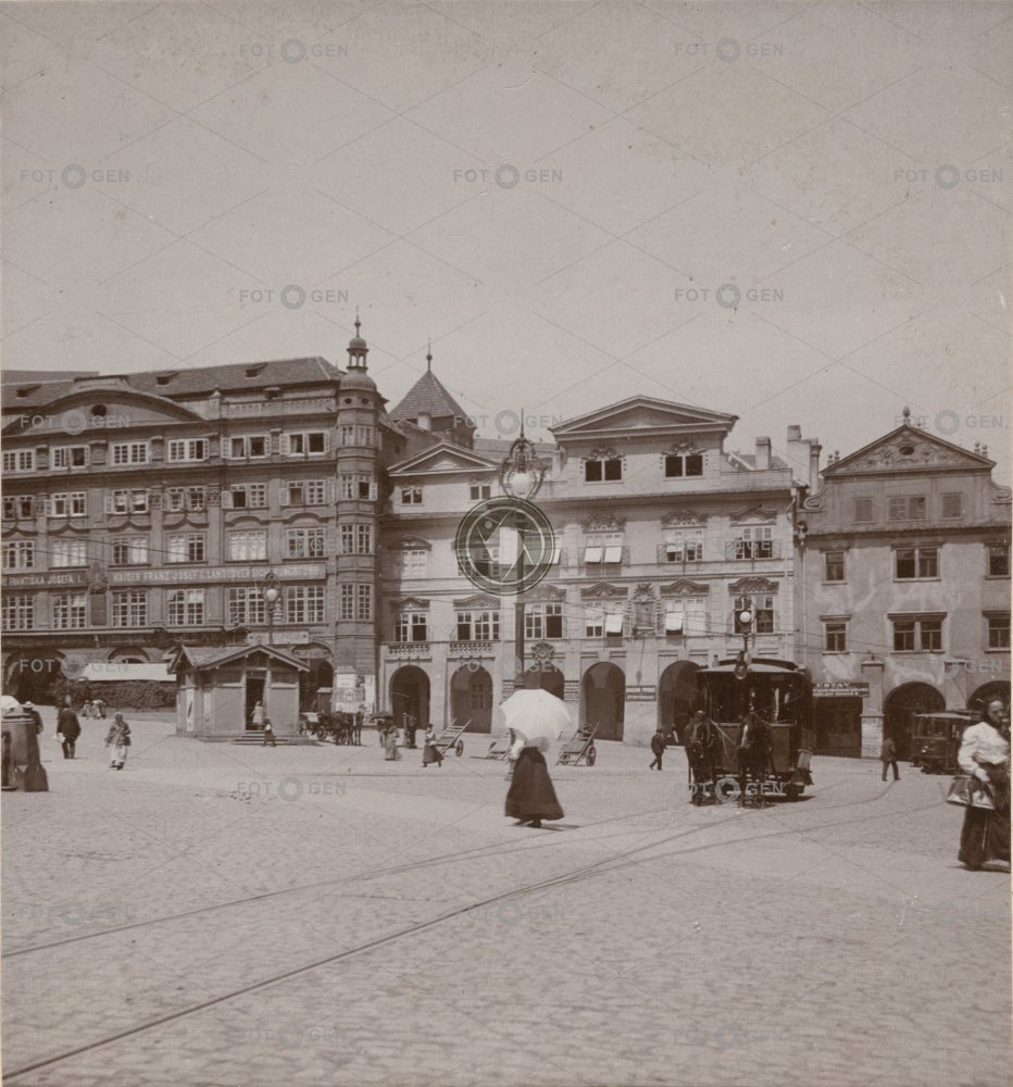 Końka na Malostranském náměstí, polovina stereofota