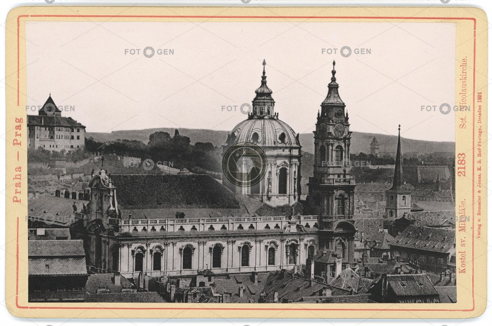 kostel sv. Mikuláše, dat. 1891, kabinetka, světlotisk