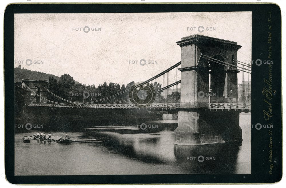 Řetězový most Františka I.,kol 1888,  kabinetka