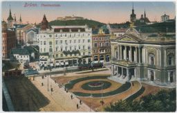 Železnice Brno Divadelní náměstí lokomotiva tramvaje