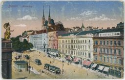 Železnice nádraží tramvaje Brno Egon Huber 1916