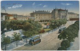 Železnice nádraží tramvajky Brno 1918