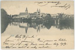 Telč Jihlava panorama od vody 1905