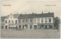 Michalovce Nagymihály Kossuth Lajos utca obchody 1915 (psáno 1923)