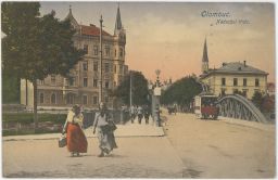 Olomouc Nádražní most tramvaj 1916