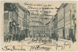 Olomouc Böhmengasse Stavebnická ulice Trenkler trafika nakl. Werner