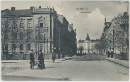 Olomouc Alleestrasse pán s pejskem nakl. Werner 1909