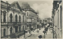 Žilina Masarykova ulice obchody restaurace Tatra Garage 1930