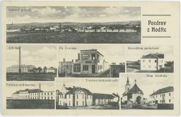 Modřice továrny cihelna náměstí celkový pohled Brno-venkov 30. léta