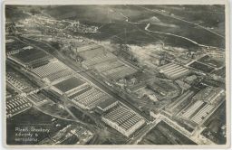 Plzeň Škodovy závody Škodovka letecký pohled nakl. Mareš 1926