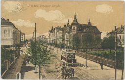 Opava Troppau Olomoucká třída tramvaj povoz vily 1916