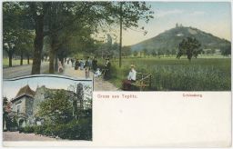 Teplice Schlossberg nakl. Černý autochromotypie