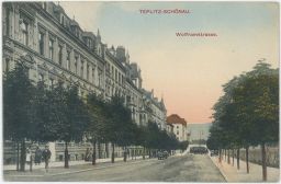 Teplice Teplitz Wolframstrasse tramvaj stromořadí 1912