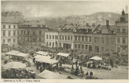 Jablonec Gablonz náměstí trhy 1914