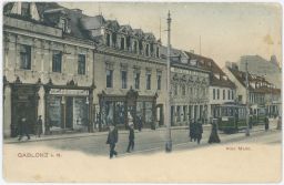 Jablonec Gablonz náměstí tramvaje hotel Erlebach 1916