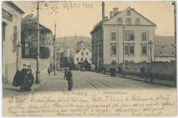 Liberec Reichenberg Nádražní ulice povozy koleje 1903