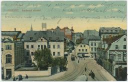 Liberec Soukenné náměstí tramvaj nakl. Kolář 1913