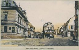 Liberec Reichenberg Schützengasse tramvaj 1908