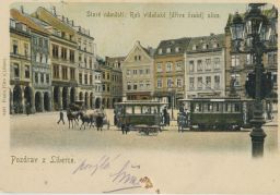 Liberec Reichenberg Staré náměstí Vídeňská Česká tramvaj Pitro