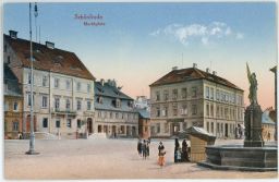 Lípa Schönlinde Děčín náměstí lékárna kašna stánek