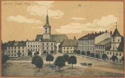 Králíky Grulich Grosser Platz náměstí povoz Ústí nad Orlicí