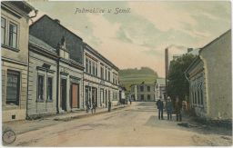 Podmoklice u Semil Semily ulice obchody továrna 1913