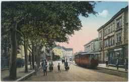 Ostrava Nádražní ulice tramvaj V. Wagini & C. 1916